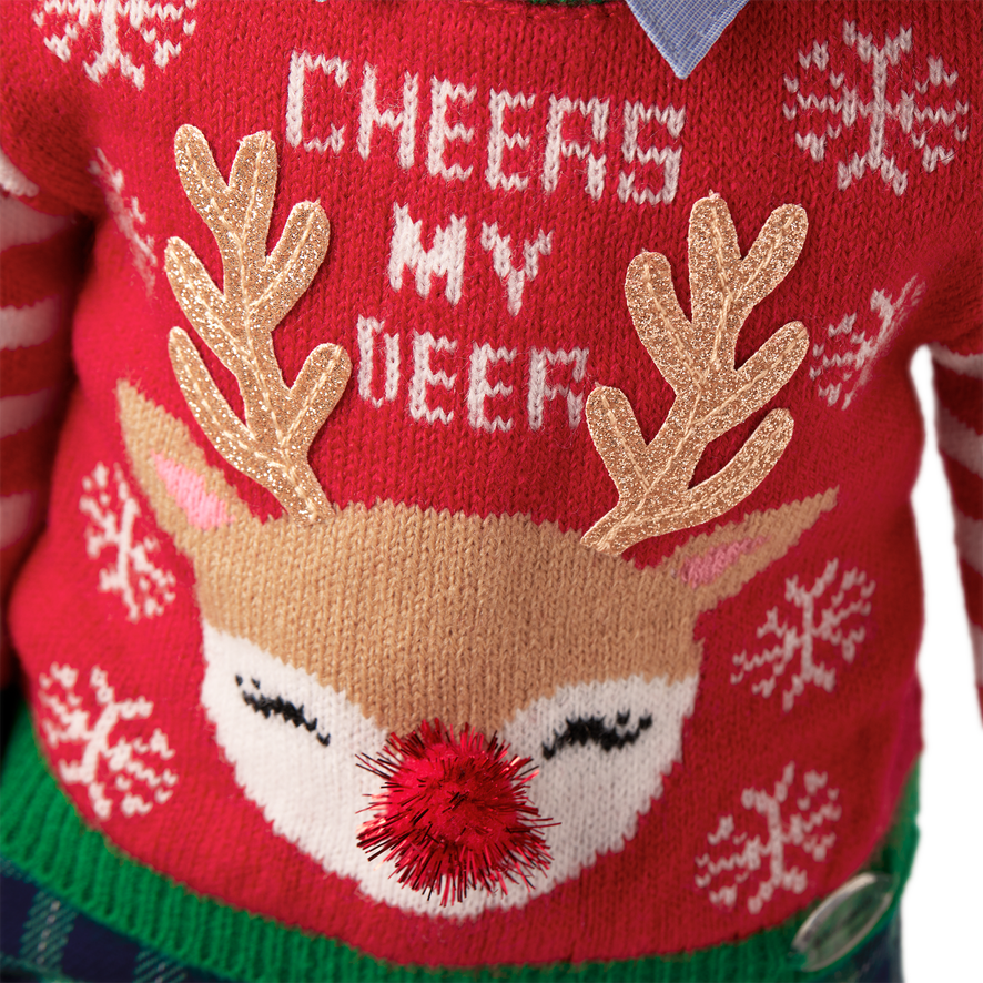 Silly Christmas Sweater for 18-inch Dolls