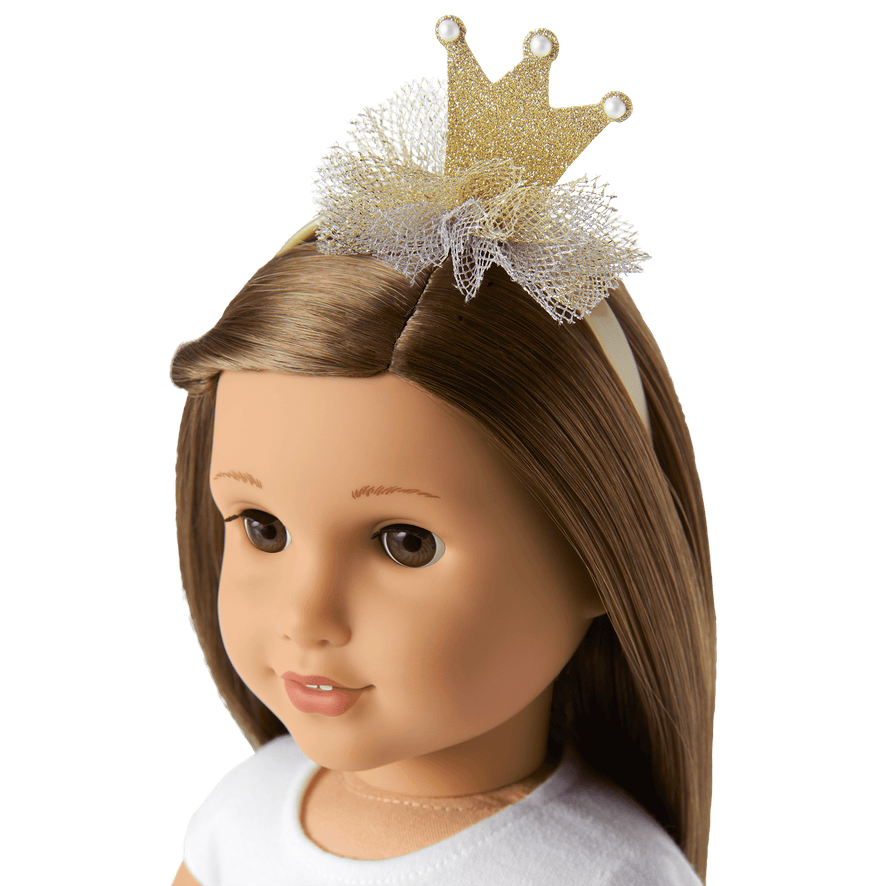 Gold Glitter Crown Headband for 18-inch Dolls