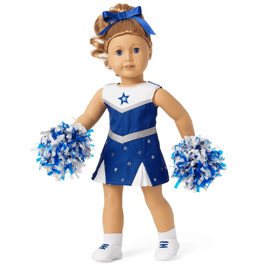 American Girl&reg; Mighty Blue Cheerleader Outfit for 18-inch Dolls