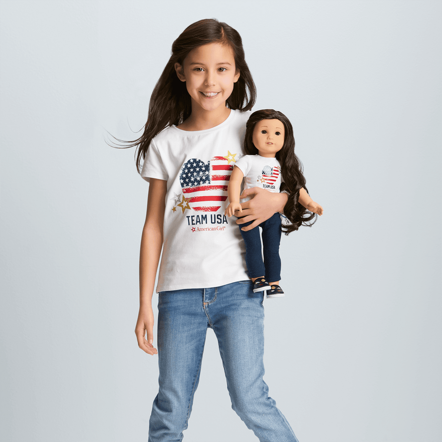Team USA T-Shirt for Girls & 18-inch Dolls