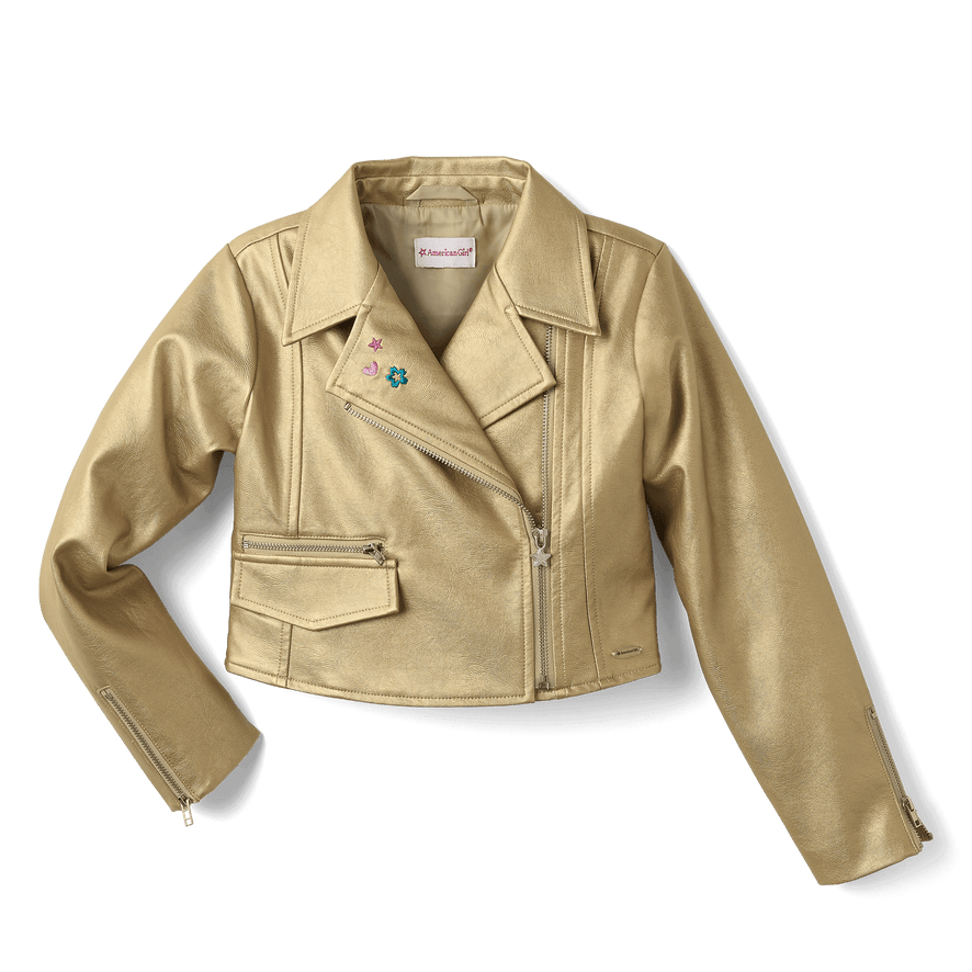Gold Moto Jacket for Girls