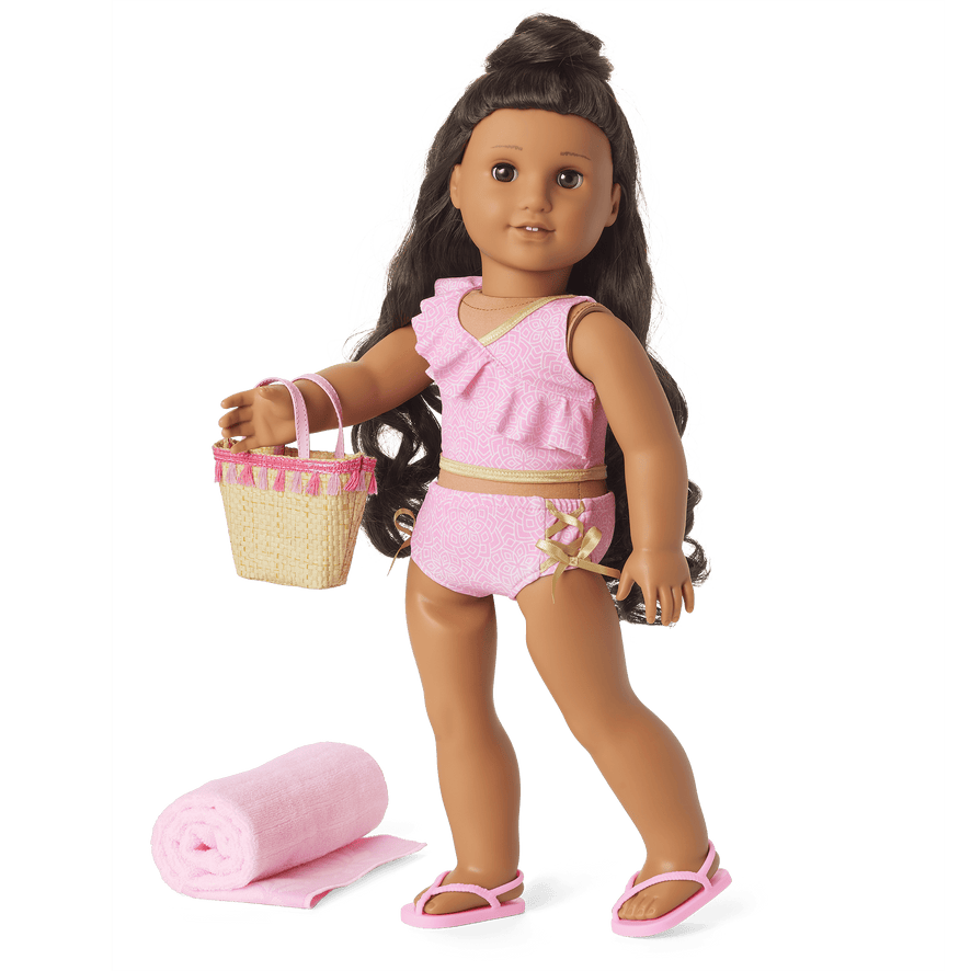 Rosy Resort Swimsuit for 18-inch Dolls