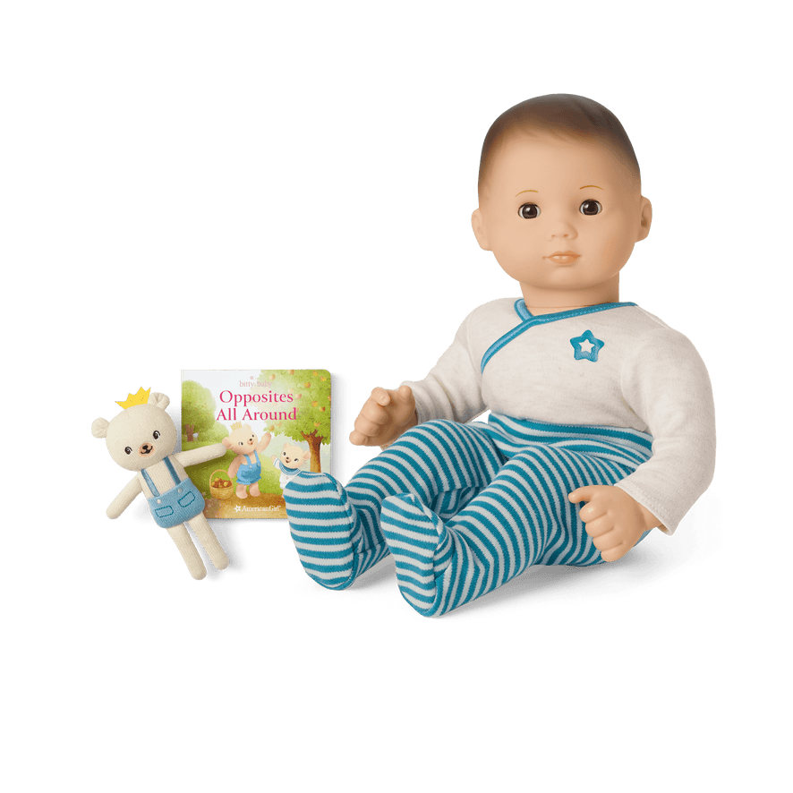 Bitty Baby&reg; Doll #2 in Soft Blue + Bear Friend & Board Book