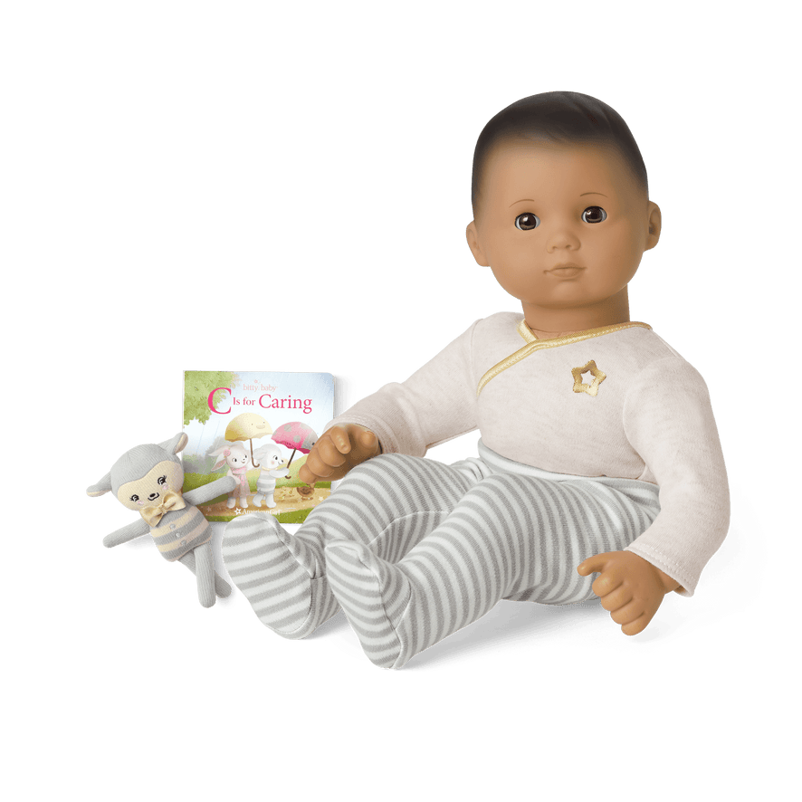 Bitty Baby&reg; Doll #5 in Cloud Gray + Lamb Friend & Board Book