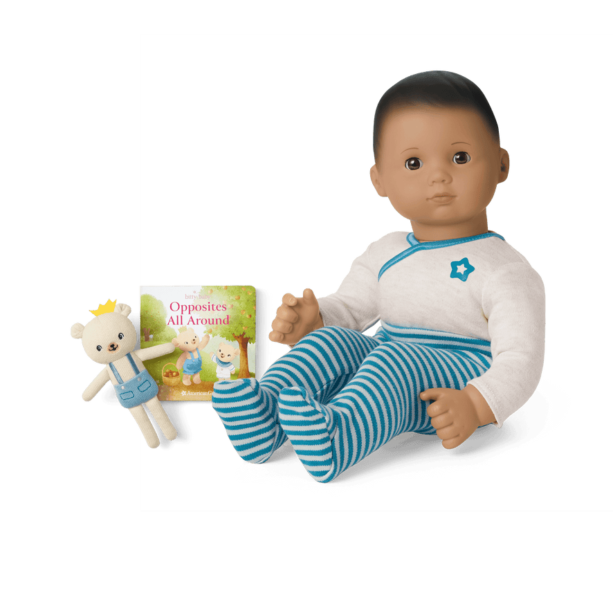 Bitty Baby&reg; Doll #5 in Soft Blue + Bear Friend & Board Book