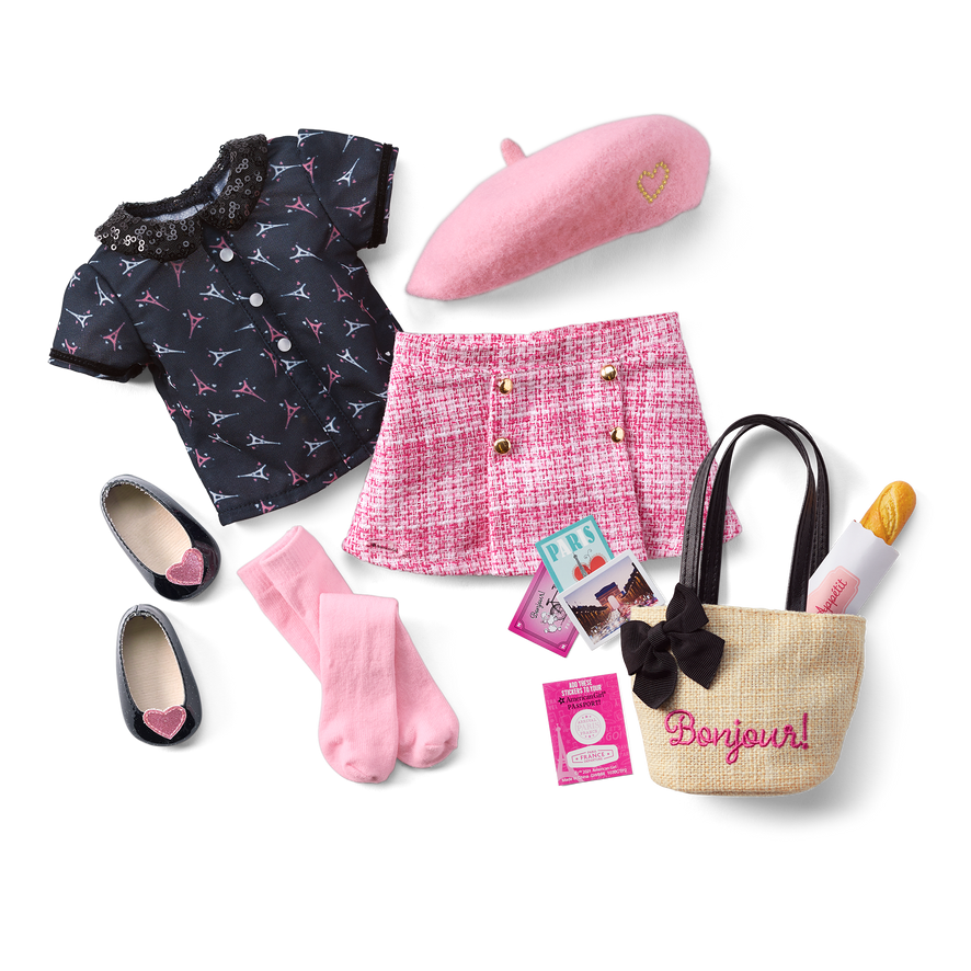 World Traveler in France & French Souvenir Set for 18-inch Dolls
