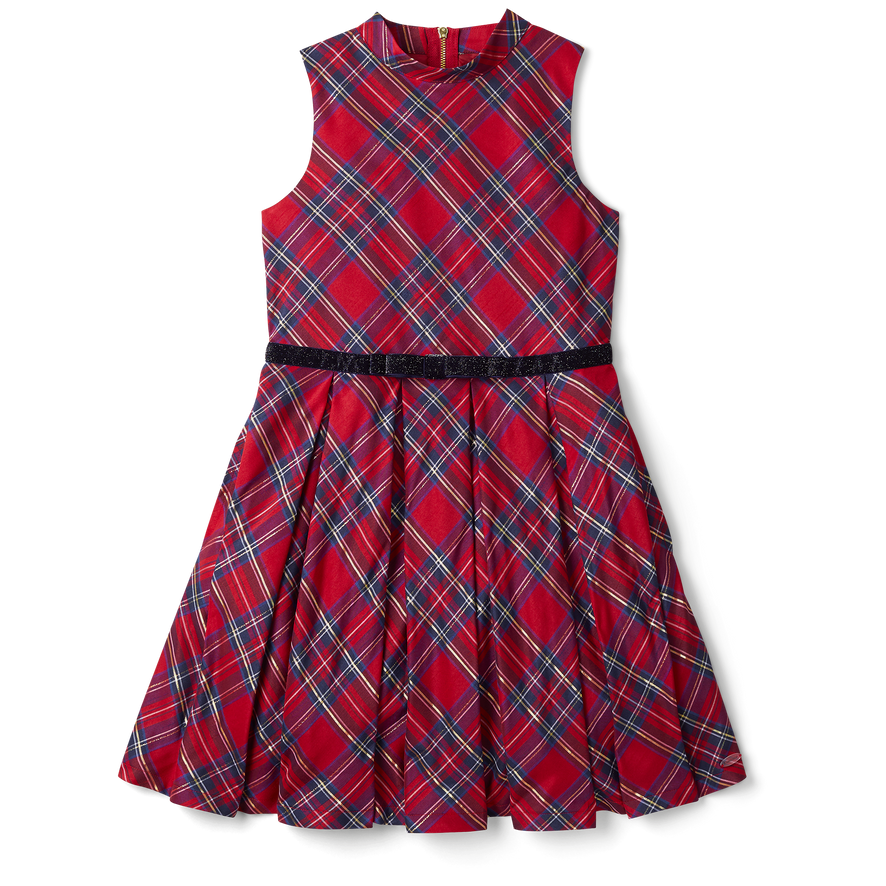 Pretty Plaid Christmas Dress for Girls