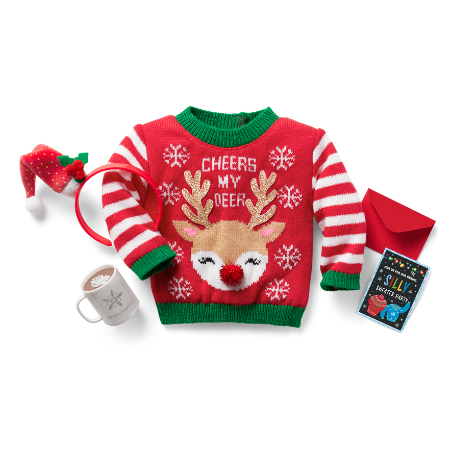 Silly Christmas Sweater for 18-inch Dolls