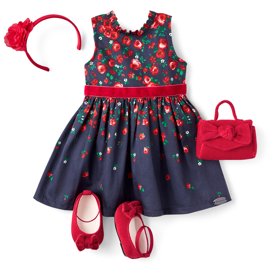 American Girl&reg; x Janie and Jack Wrapped in Roses Party Dress for 18-inch Dolls