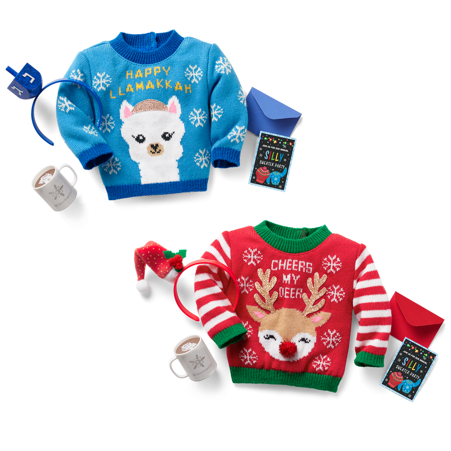 Silly Holiday Sweater Bundle for 18-inch Dolls