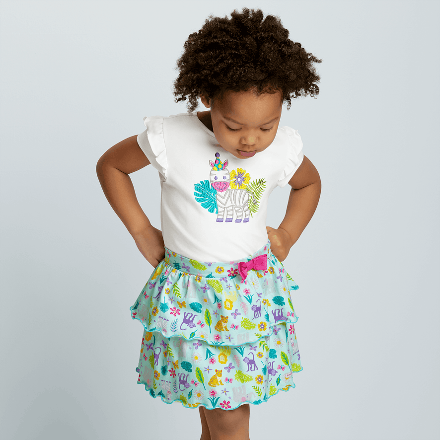 Zoo Birthday Skort for Little Girls