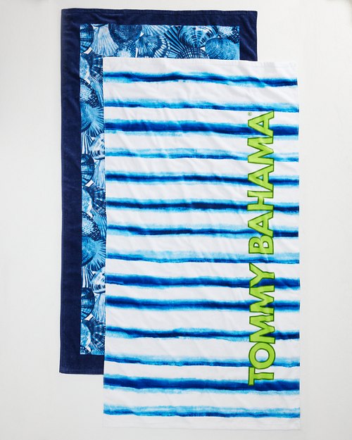 Shells Yeah and Blurred Waves Beach Towels - Set of 2