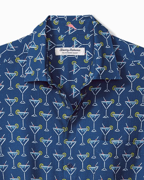 Big and Tall Bahama Coast Midnight Martini IslandZone Camp Shirt