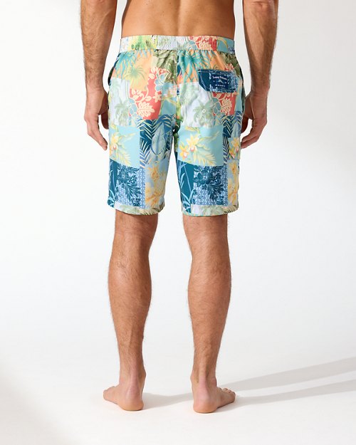 Big and Tall Baja Patchwork in Paradise Board Shorts