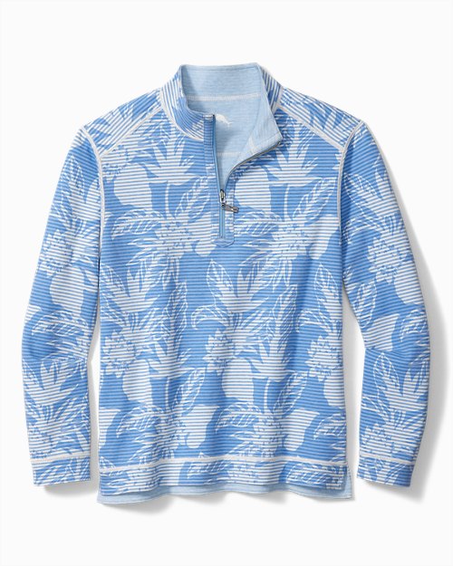 Big and Tall Costa Flora Reversible Half-Zip Sweatshirt