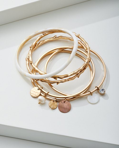 Sandy Shores Mother-of-Pearl Bangle Set