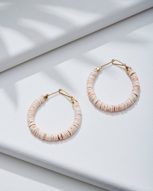 Sandy Shores Heishi Shell Hoop Earrings