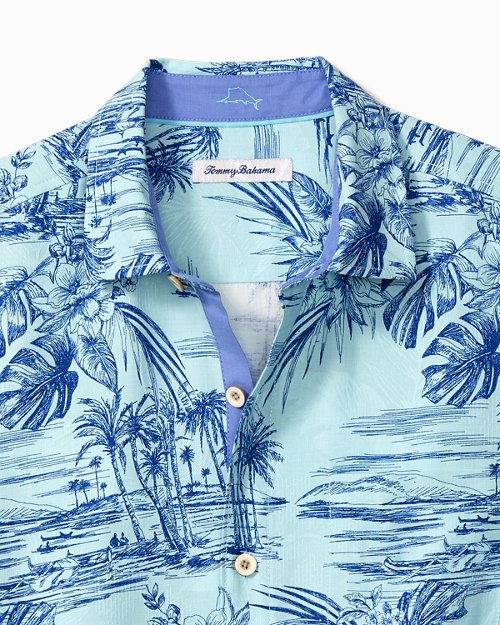 Big and Tall Beach Bluff Silk Camp Shirt