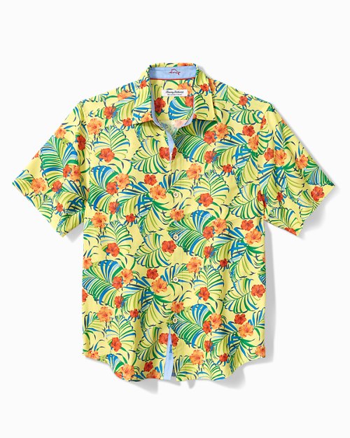 Big and Tall Coconut Point Sunny Blooms IslandZone Camp Shirt