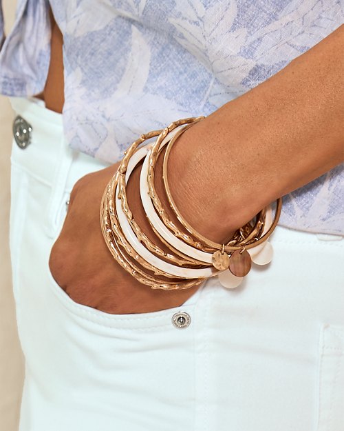 Sandy Shores Mother-of-Pearl Bangle Set