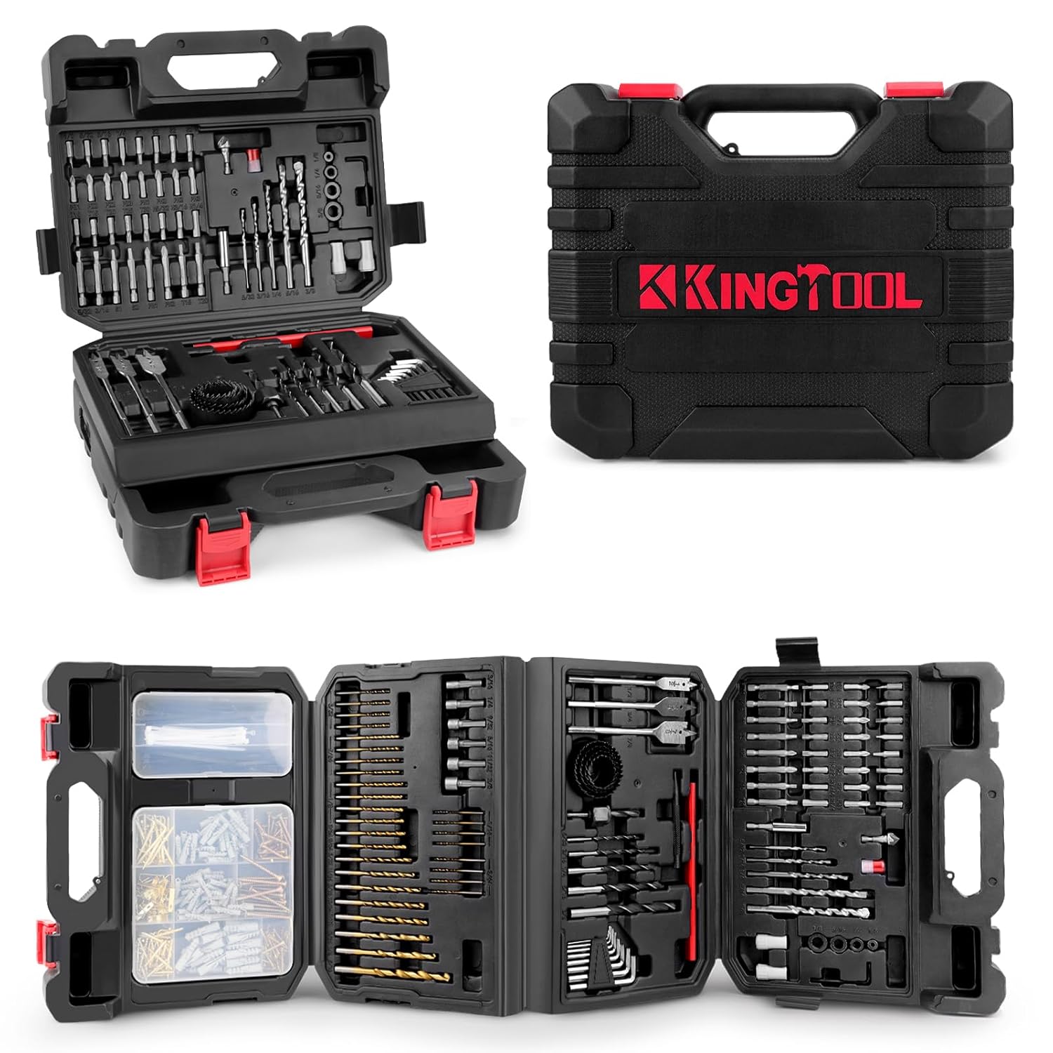 KingTool 418-Piece Drill Bit Set For Wood, Metal, Masonry, and Cement – Perfect for DIY & Home Repairs
