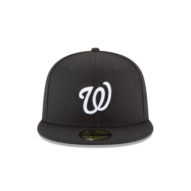 Washington Nationals Black and White Basic 59FIFTY Fitted