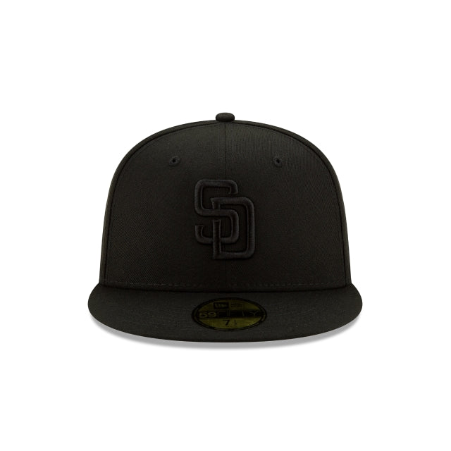 San Diego Padres Basic Black On Black 59FIFTY Fitted