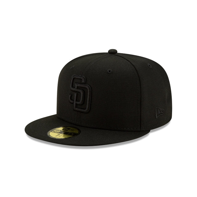 San Diego Padres Basic Black On Black 59FIFTY Fitted