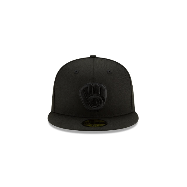 Milwaukee Brewers Black on Black 59FIFTY Fitted