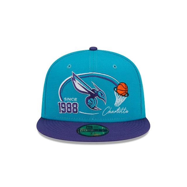 Charlotte Hornets Two-Tone Hoops 59FIFTY Fitted