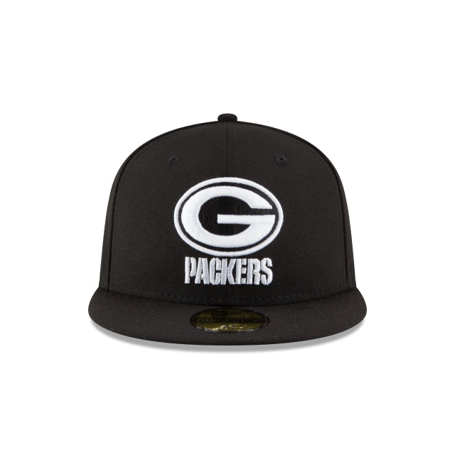 Green Bay Packers Black \u0026 White 59FIFTY Fitted