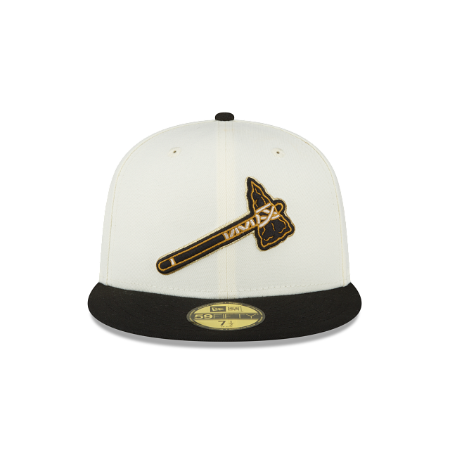 Just Caps Chrome Black Atlanta Braves 59FIFTY Fitted