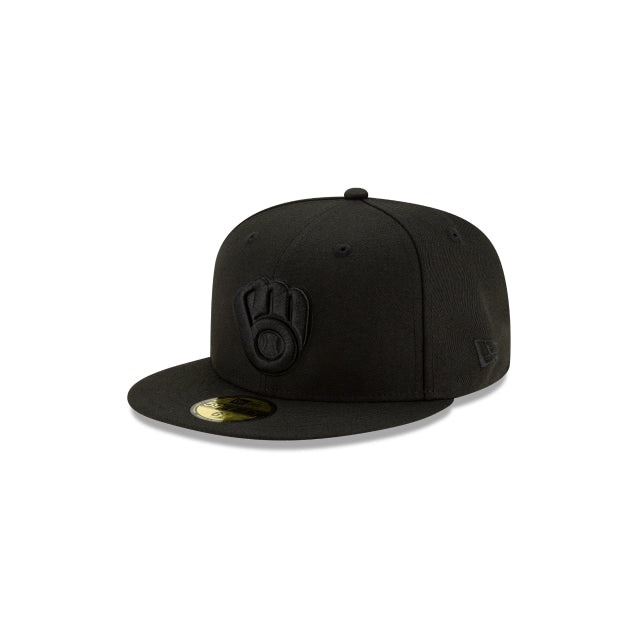 Milwaukee Brewers Black on Black 59FIFTY Fitted