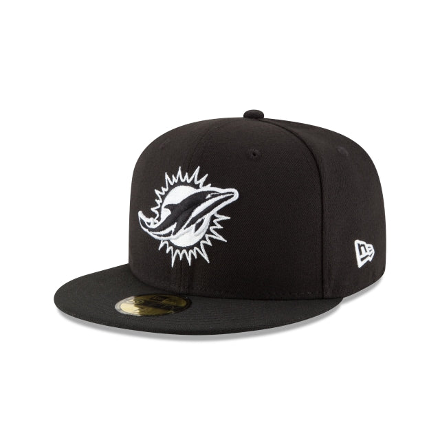 Miami Dolphins Black \u0026 White 59FIFTY Fitted