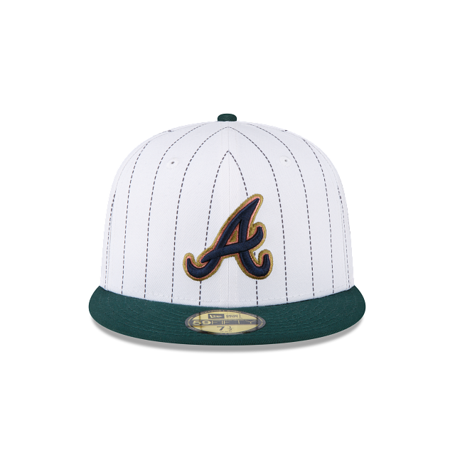 Just Caps White Pinstripe Atlanta Braves 59FIFTY Fitted