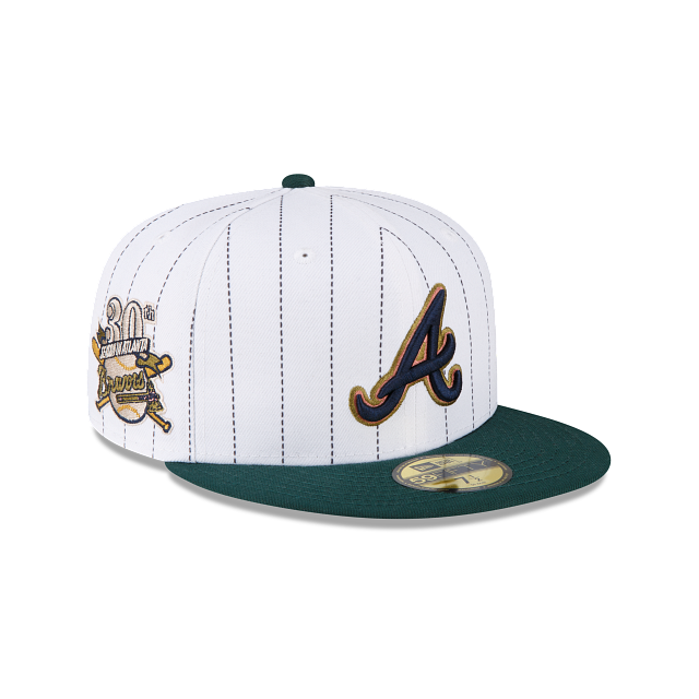 Just Caps White Pinstripe Atlanta Braves 59FIFTY Fitted