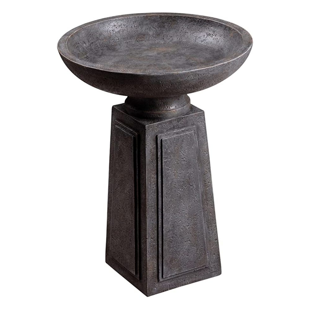 21.5" Concrete finish Pedestal birdbath Market Imports