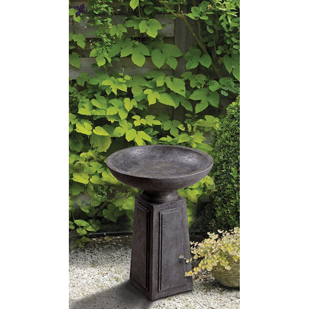 21.5" Concrete finish Pedestal birdbath Market Imports