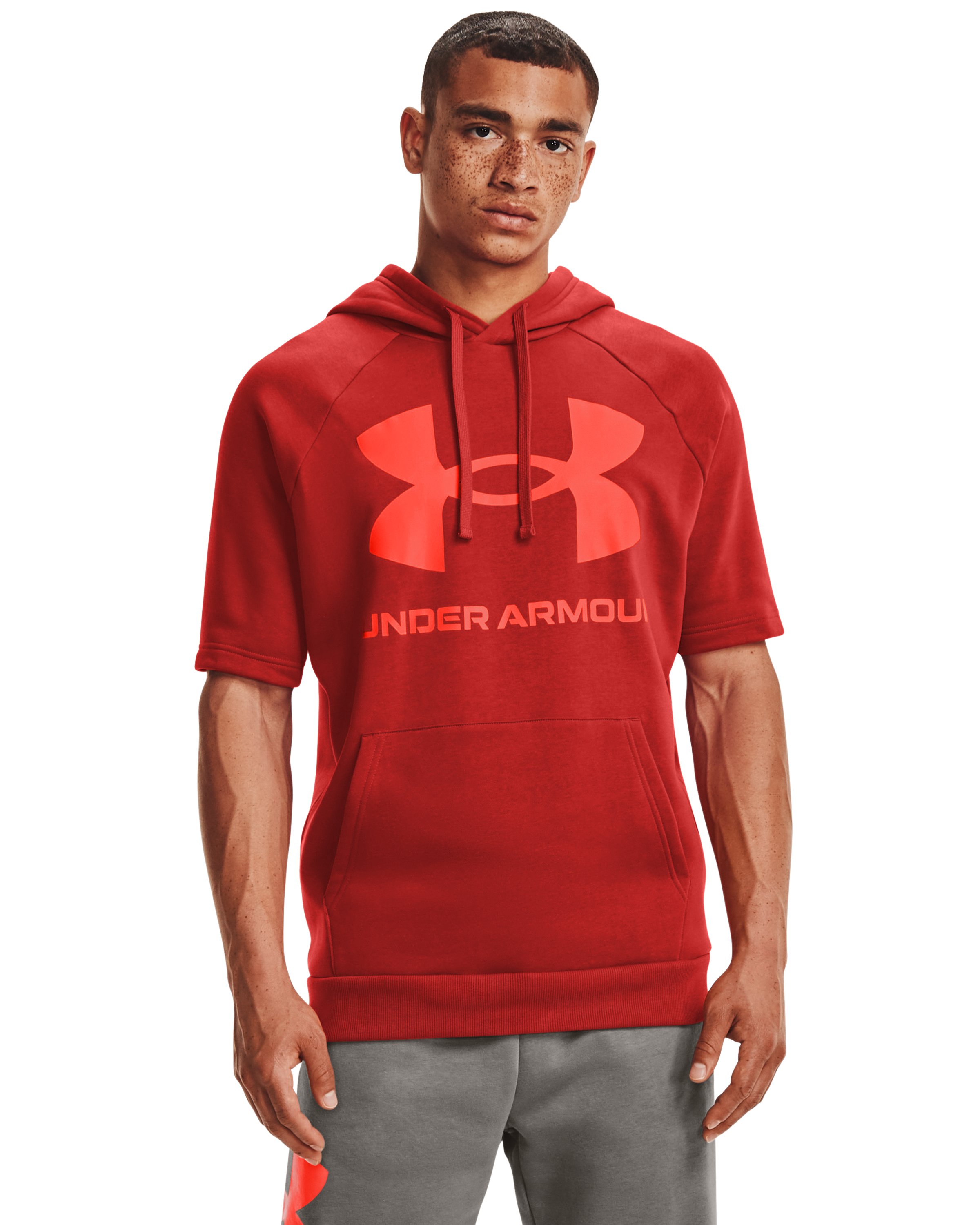 Men's UA Rival Fleece Big Logo Short Sleeve Hoodie