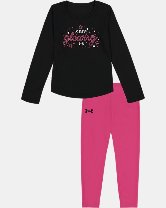 Girls' Pre-School UA Keep Glowing Shiny Leggings Set
