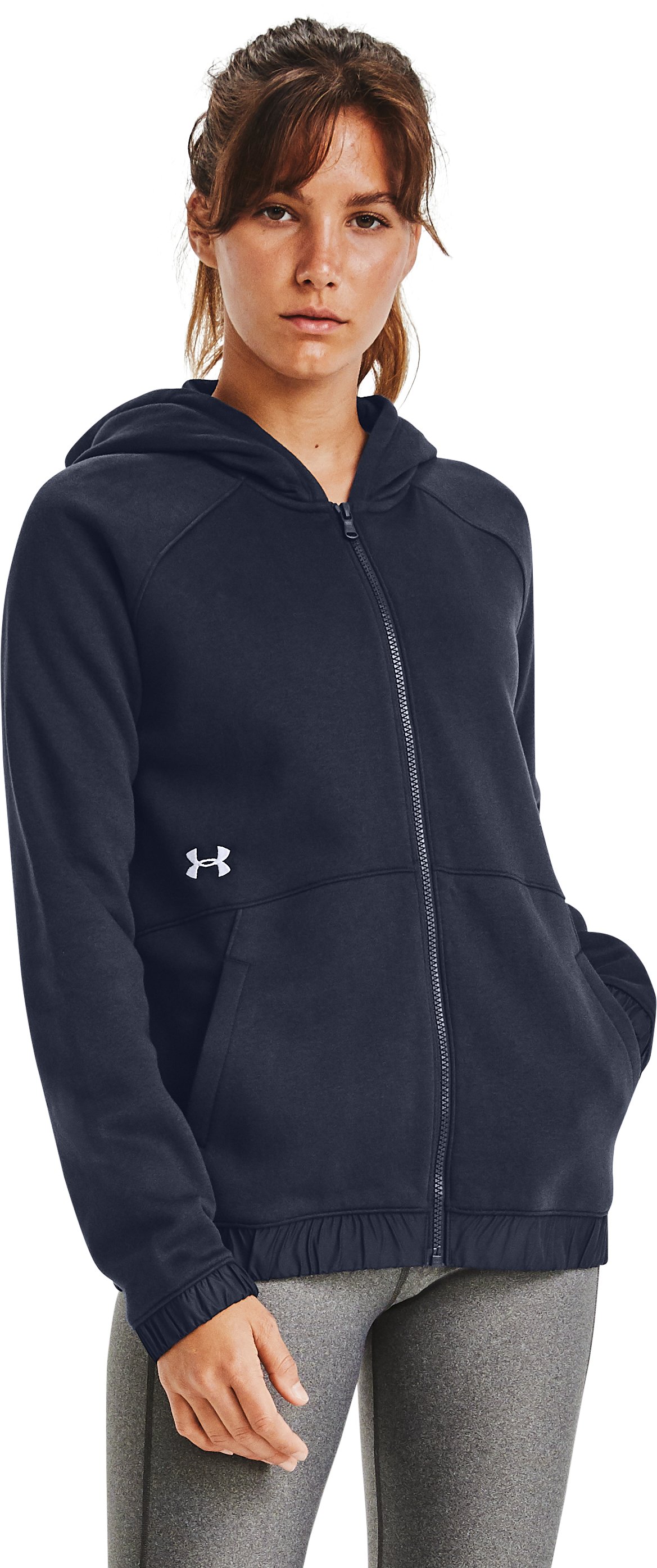 Women's UA Hustle Fleece Full Zip Hoodie