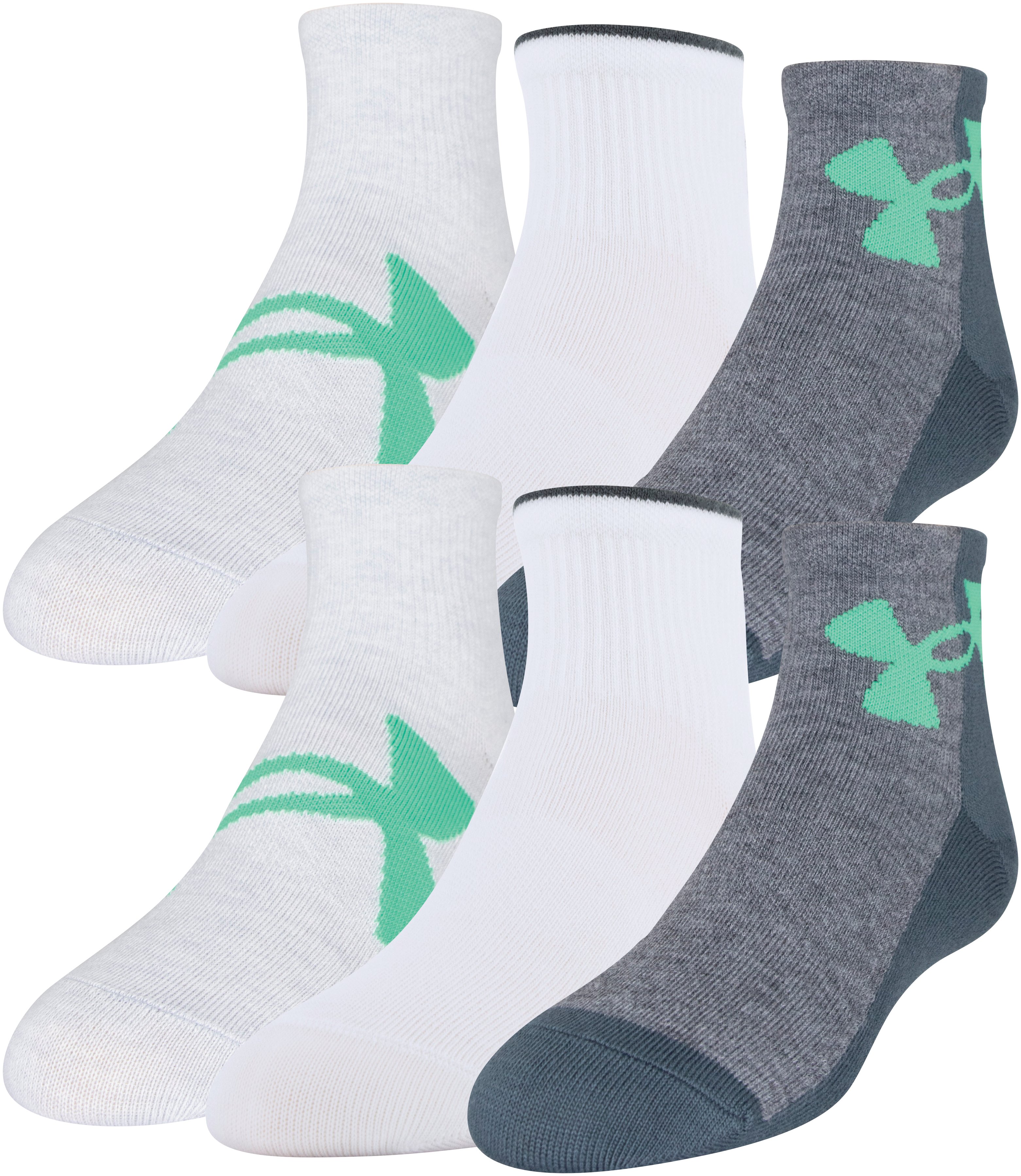 Boys' UA Essential Quarter 6-Pack Socks