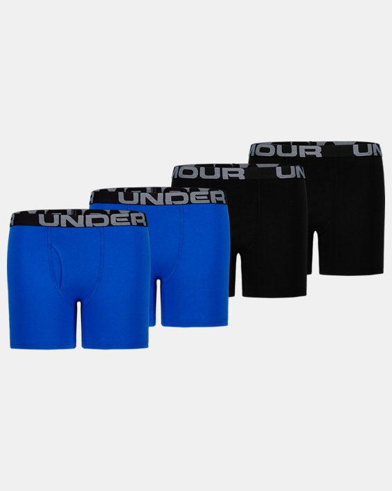 Boys' UA Cotton Boxer Briefs 4-Pack