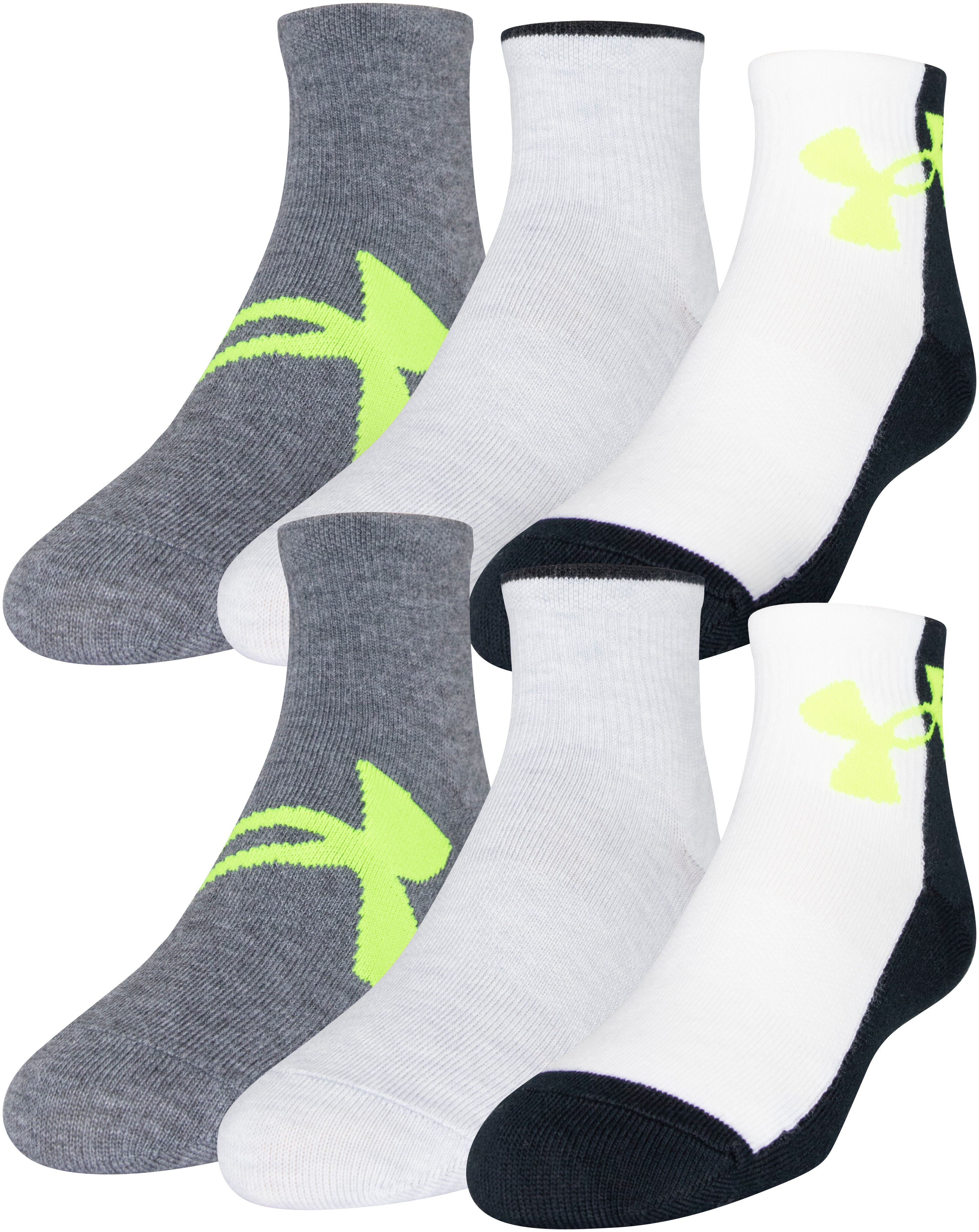 Boys' UA Essential Quarter 6-Pack Socks