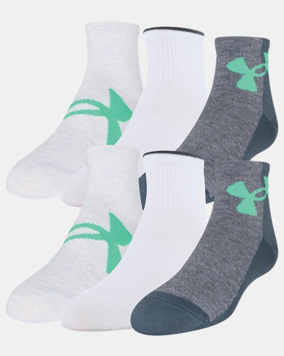 Boys' UA Essential Quarter 6-Pack Socks