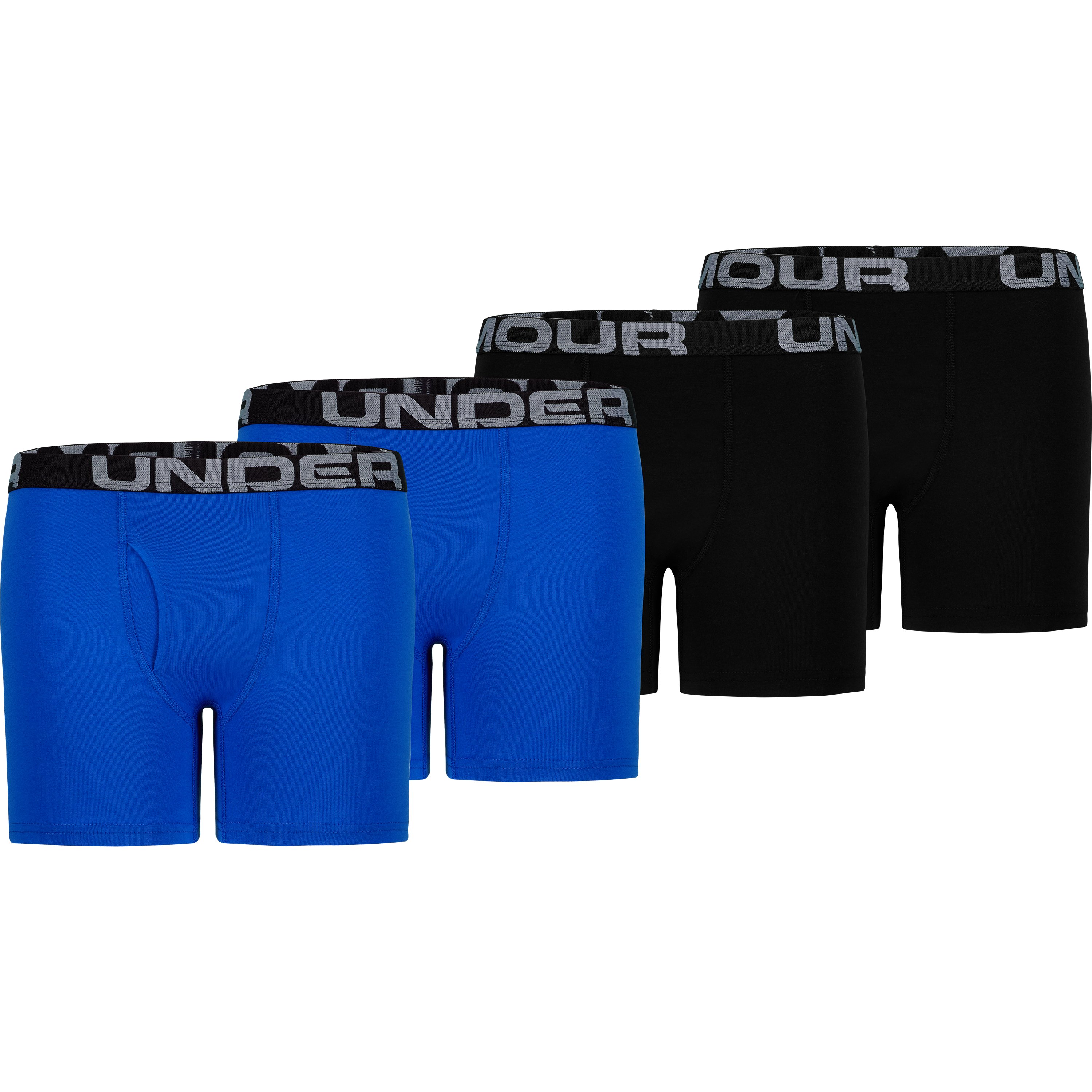 Boys' UA Cotton Boxer Briefs 4-Pack