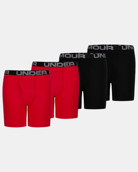 Boys' UA Cotton Boxer Briefs 4-Pack