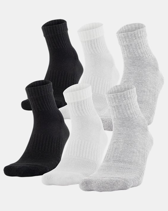 Youth UA Training Cotton Quarter – 6-Pack Socks