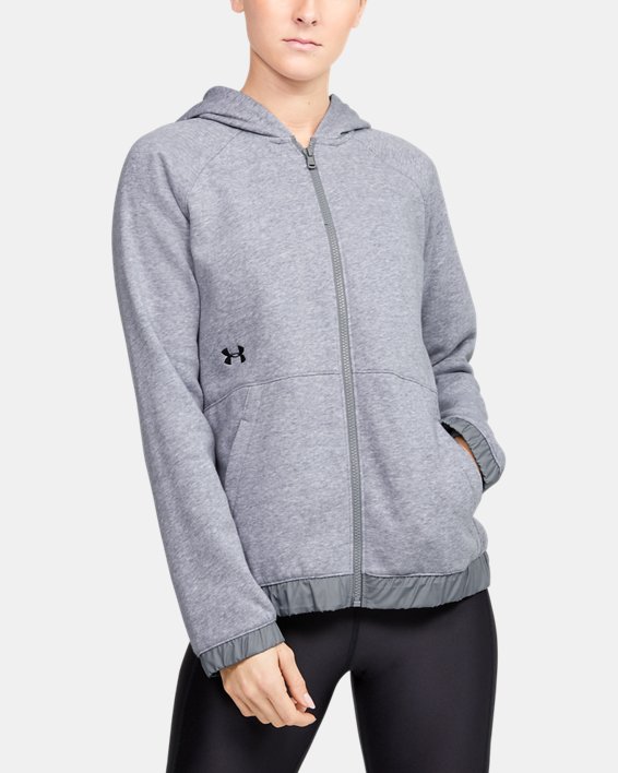 Women's UA Hustle Fleece Full Zip Hoodie