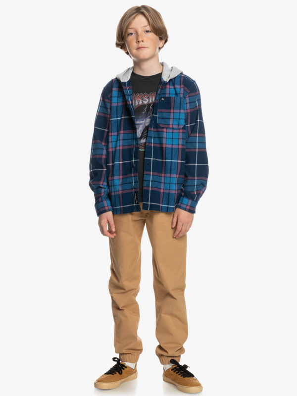 Boy's 8-16 Halidon Hooded Flannel Shirt
